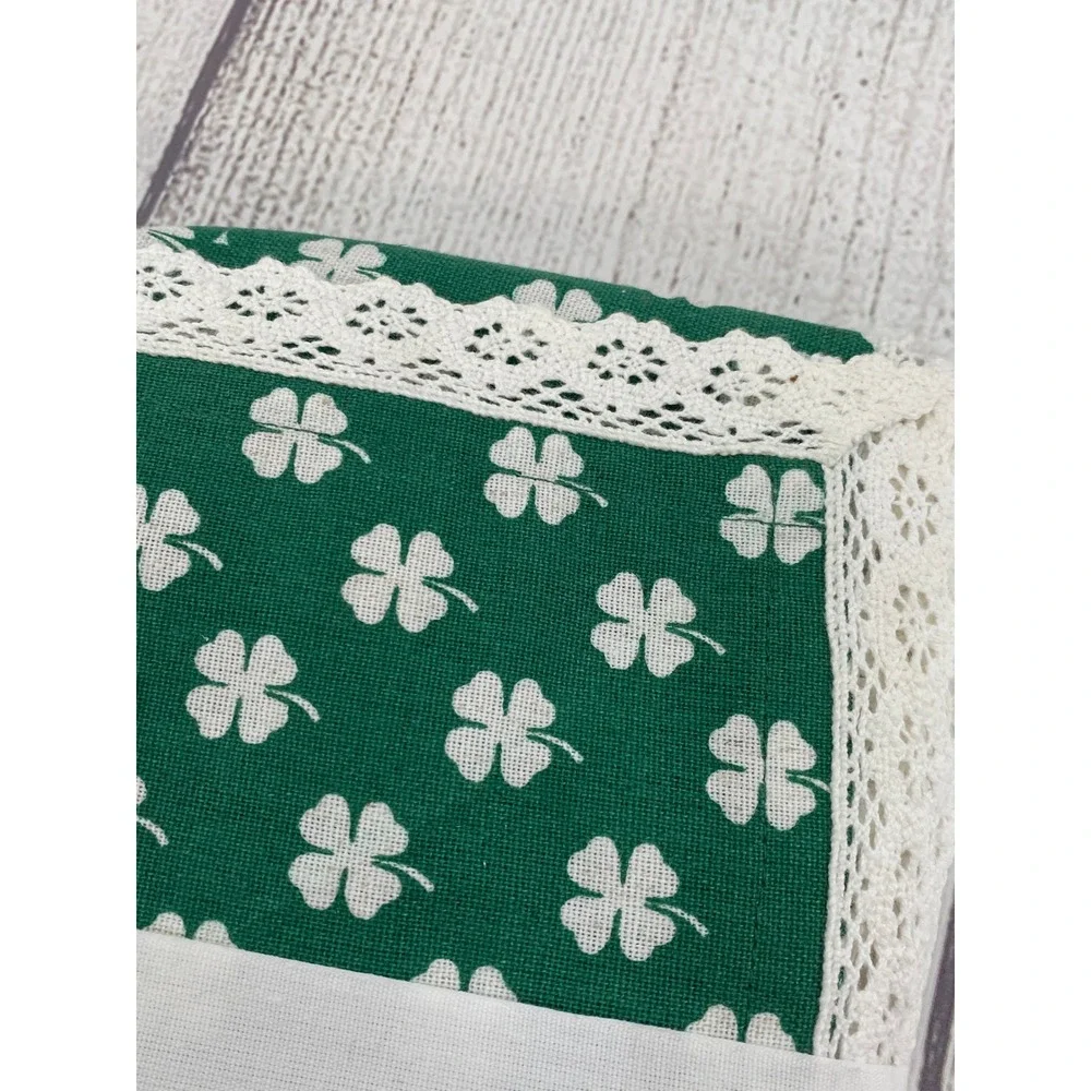 The Farmhouse Rachel Ashwell Tablecloth 60x84 Green Shamrock Lace St Patrick